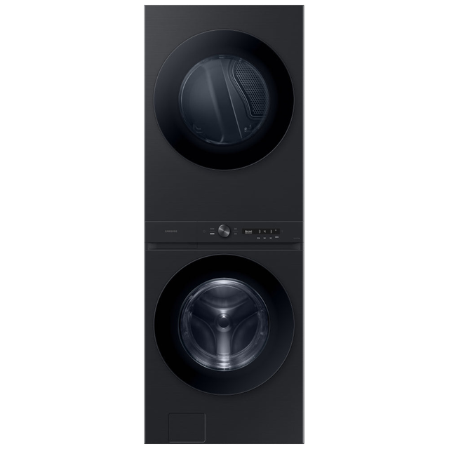 Samsung - 5.3 cu. Ft Washer and 7.6 cu. Ft Dryer Laundry Hub in Black Stainless - WH46DBH550EVAC