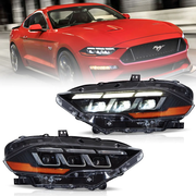 Vland 18-24 Ford Mustang Headlights Full LED With S650 Style - Vland Headlight Assembly, Tail Light | Aftermarket HID Headlights, Fog Lights, Demon Eyes