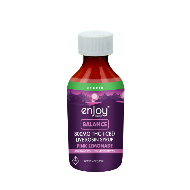 800 mg Balance 1:1 Live Rosin Delta 9 THC/CBD Syrup - Pink Lemonade (Hybrid)