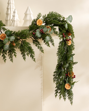 6' Orange & Eucalyptus Faux Garland