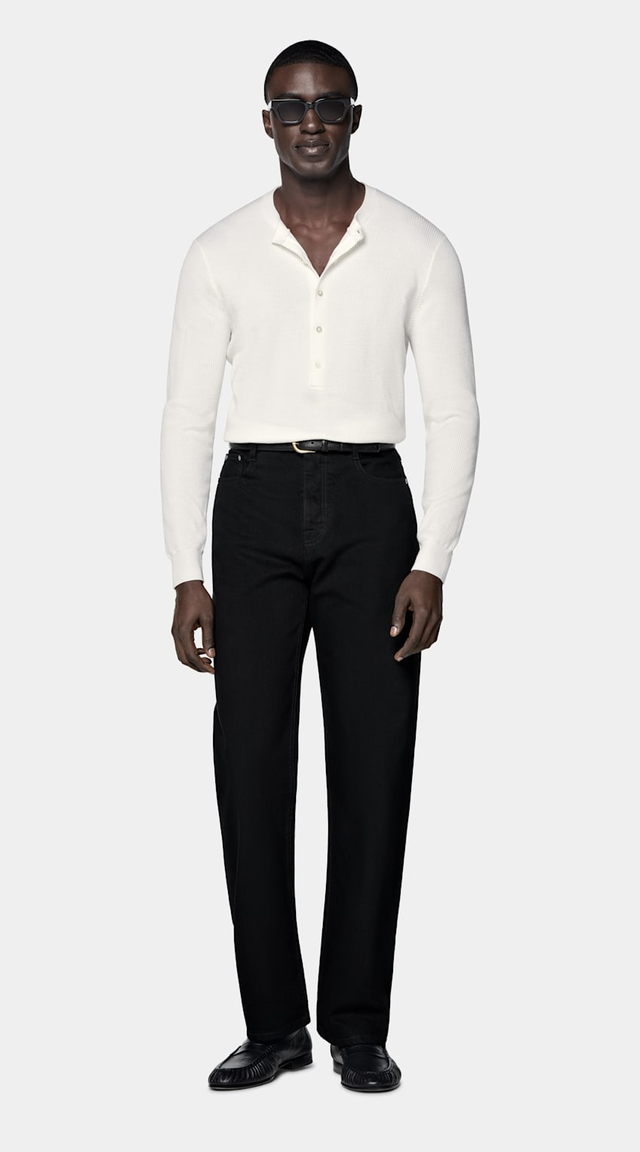 Off-White Ribbed Henley