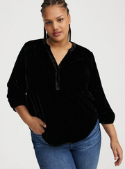 Harper 3/4 Sleeve Velvet Top