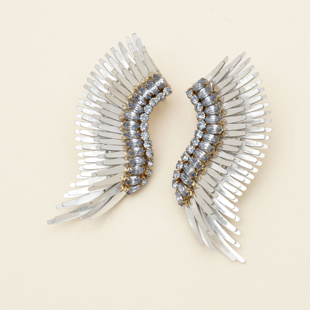 Gem Midi Madeline Earrings Grey/Silver