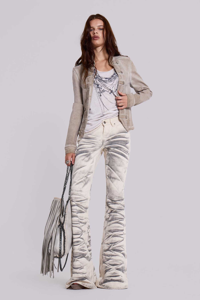 Arctic White Drift Flared Jeans