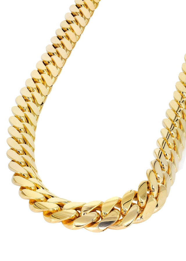 Mens Chain - Solid Miami Cuban Link 10K/14K Gold