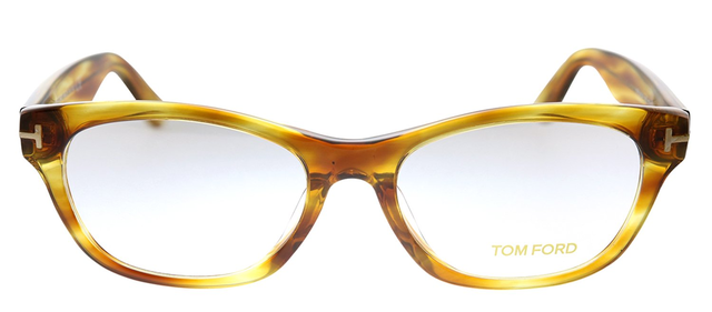 Tom Ford TF 5425F 055 Rectangle Plastic Havana Eyeglasses with Demo Lens