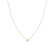14k Itty Bitty Smiley Face with Diamond Eyes Necklace