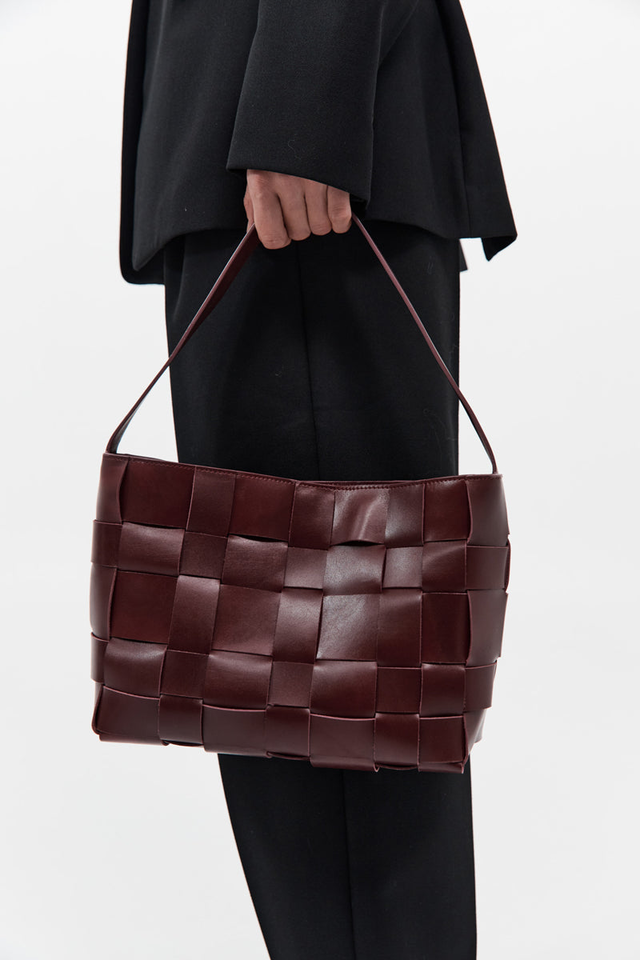 Woven Mini Tote - Plum