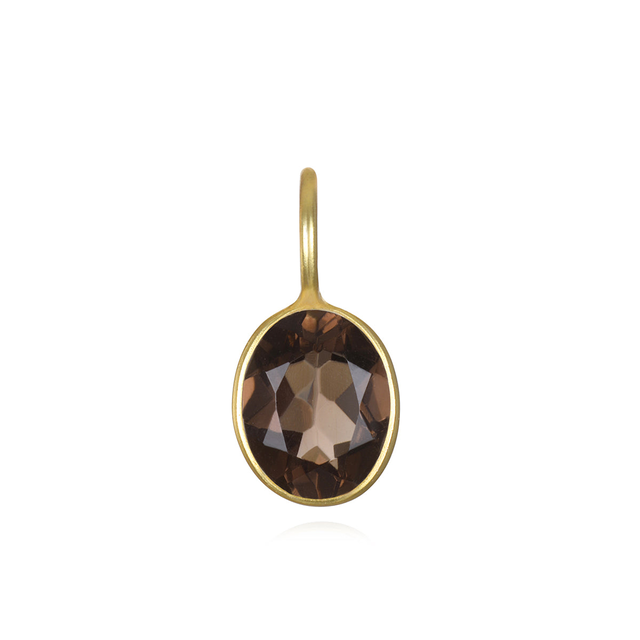 NEW! Smoky Quartz Oval Charm