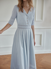 Fiona 100% Cotton Emerald Green Midi Dress