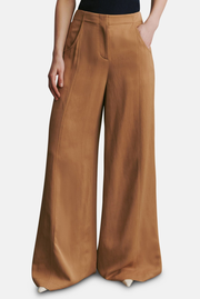 Demie Pant In Coated Viscose Linen Cartouche