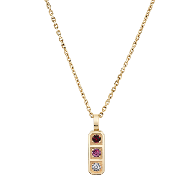 Three Birthstone Tablet Pendant