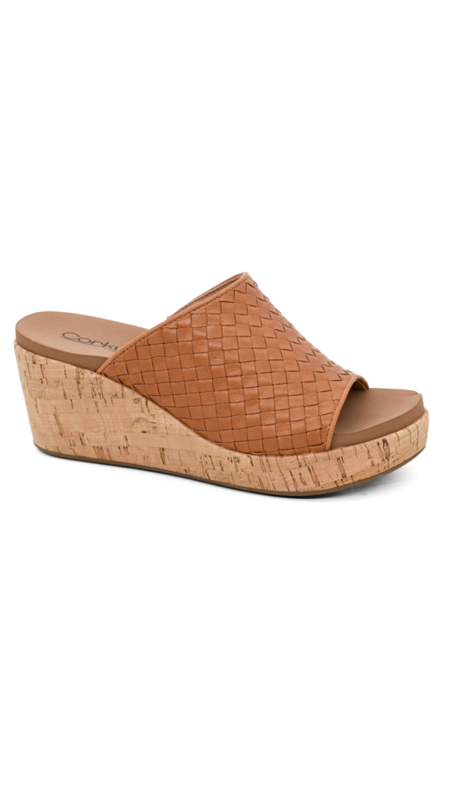 Corky's Wine And Dine Cognac Wedge Sandals