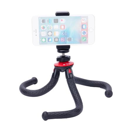 FotoPro UFO 2 Flexible Tripod with Smartphone and GoPro Adapter, 28.22 oz Capacity, Black/Red