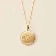 Pave Monogram Pendant Necklace