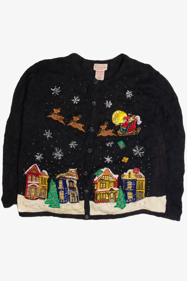 Vintage Black Ugly Christmas Cardigan 62319