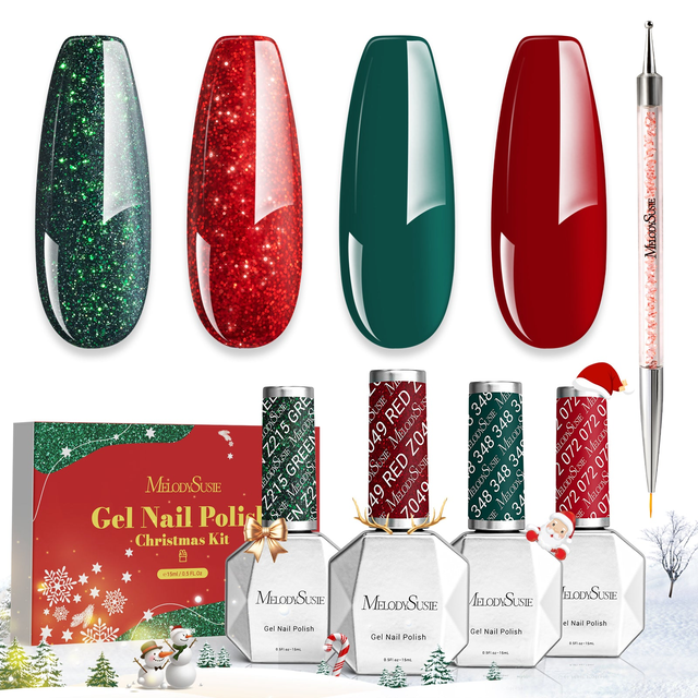 Christmas TPO-Free Thick Gel Nail Polish Classic Colors Set - US ONLY