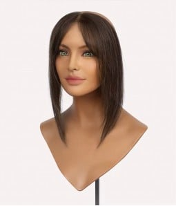 1.5" x 11" Evelyn Ultra-Breathable Full Lace Human Hair Hairline Topper with Layers |Halo Wire| 10" - UniWigs ® Official Site