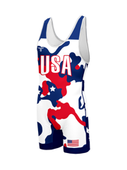 Youth Patriot Camo Wrestling Singlet