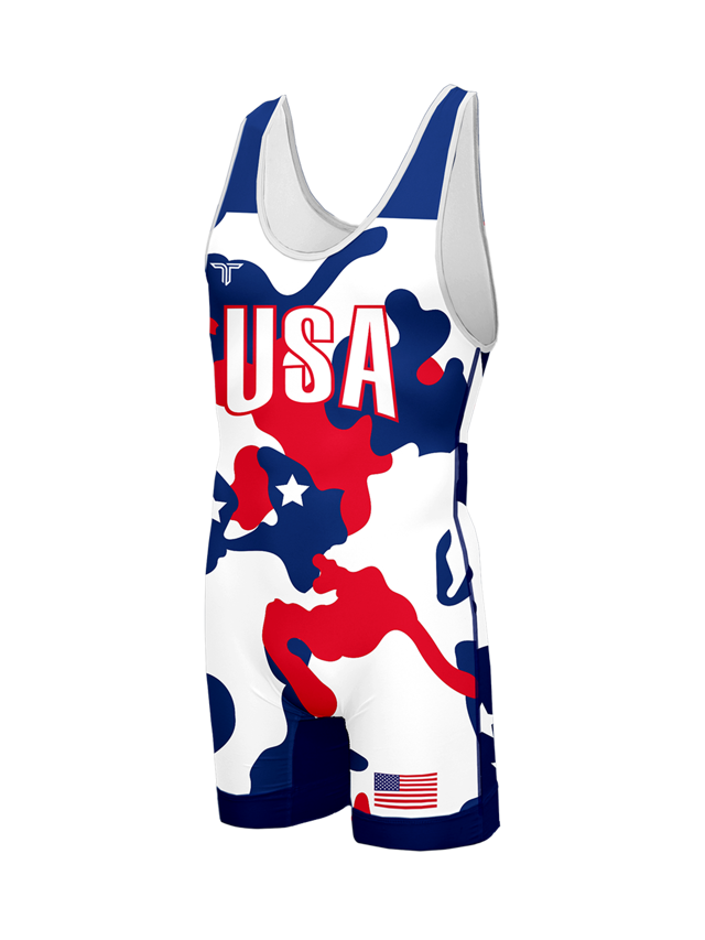 Youth Patriot Camo Wrestling Singlet