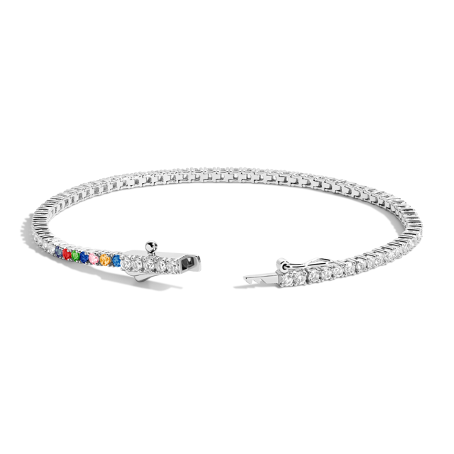 Personalized Lab Grown White Sapphire Tennis Bracelet