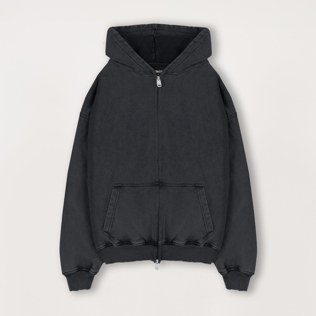 Zip Hoodie - Vintage Black