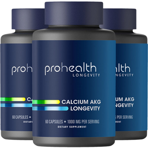 Calcium AKG Longevity - 1,000 mg per serving, 60 capsules - 3 pack