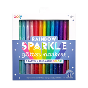 Rainbow Sparkle Glitter Markers - Set of 15