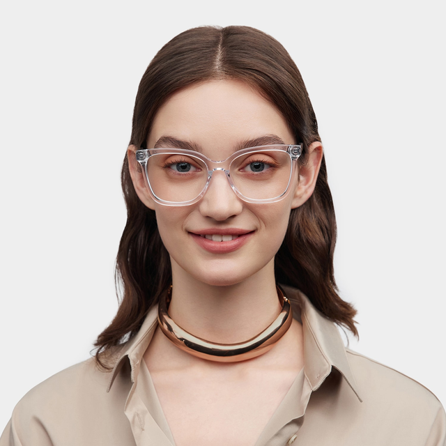 Sage Crystal Frame Glasses with Rectangle Frame Online | ZEELOOL