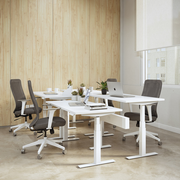 Series L 3S Desk for 4 + Boom Power Rail