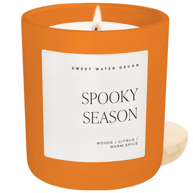 Spooky Season Soy Candle - Orange Matte Jar - 15 oz (Cozy Season)