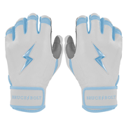 PREMIUM PRO CHROME Series Short Cuff Batting Gloves | BABY BLUE
