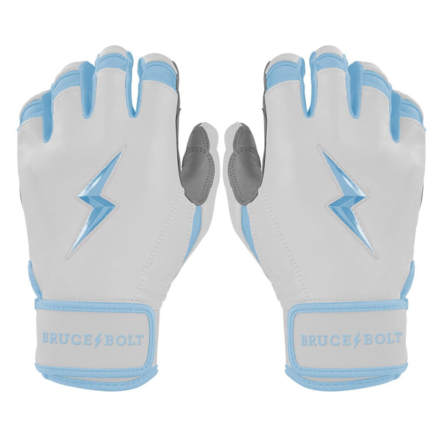 PREMIUM PRO CHROME Series Short Cuff Batting Gloves | BABY BLUE