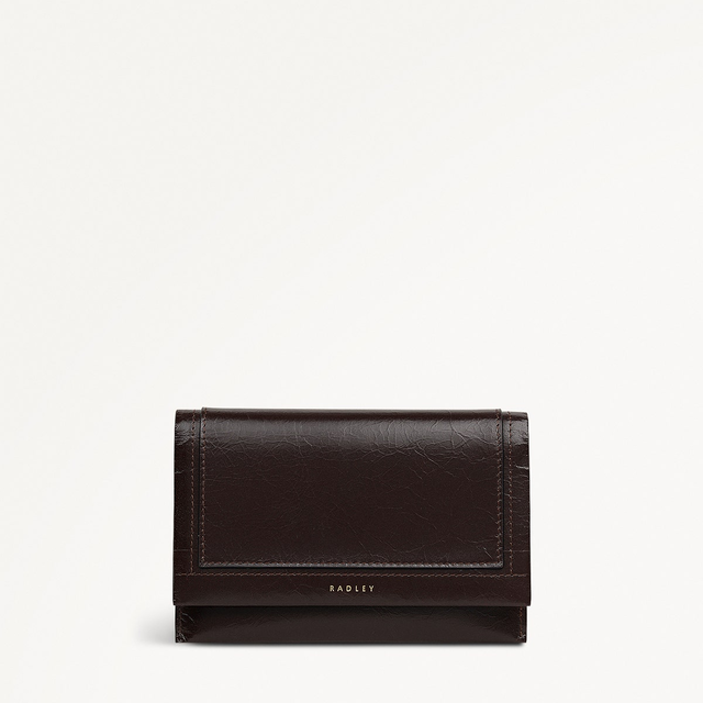 Oak Street Medium Flapover Wallet in Dark Oak - 112062