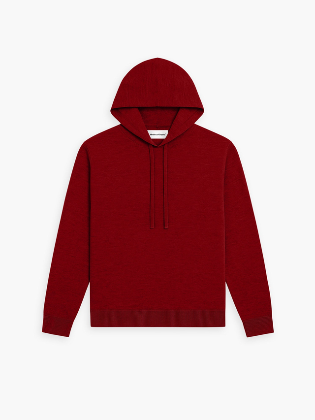 Women's Travel Merino Hooded Tee - Deep Red