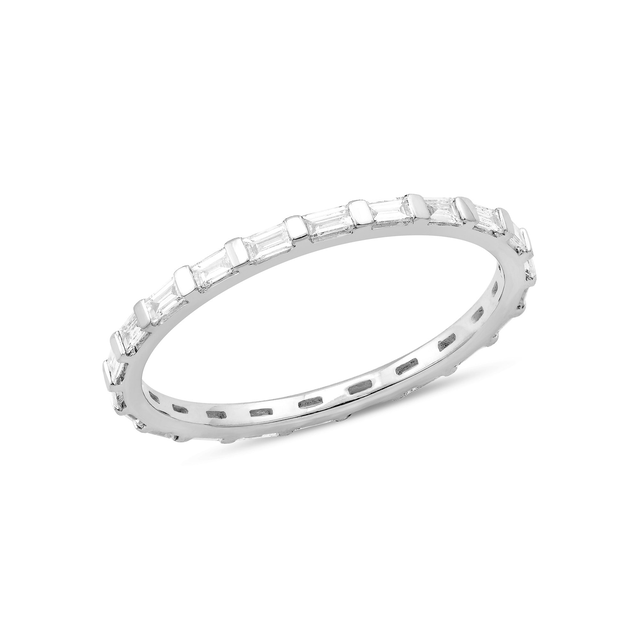 Sadie Pearl Baguette Eternity Ring