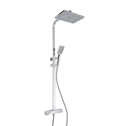 Milano Arvel - Modern Thermostatic Bar Shower Valve with Square Shower Head and Hand Shower - Choice of Finish