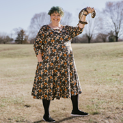 Slither & Bloom 3/4th Sleeve Twirl Dress