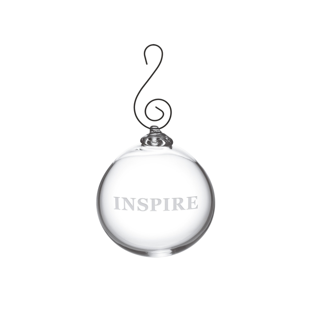 Engraved "Inspire" Round Ornament in Gift Box
