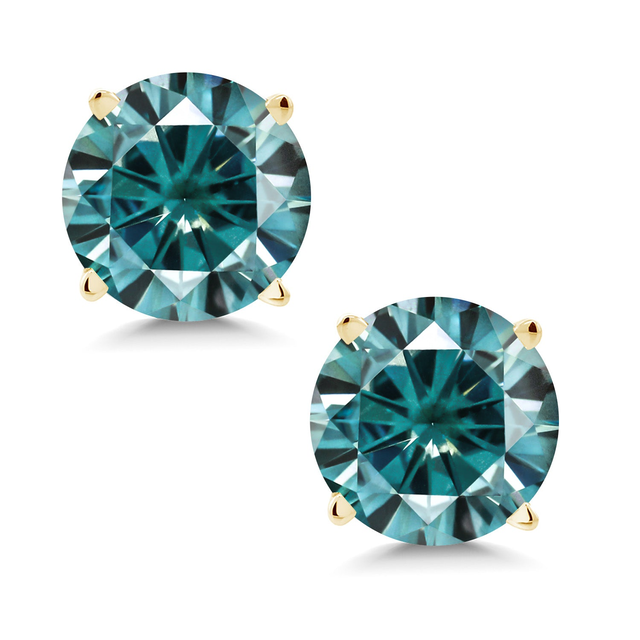 14K Yellow Gold Round 5MM Gemstone Birthstone Stud Earrings | Gold Earrings For Women Men