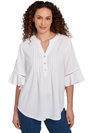 Paradise Cove Pleated Bell Sleeve Top