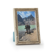 Beaded Small Tabletop Frame - Silver