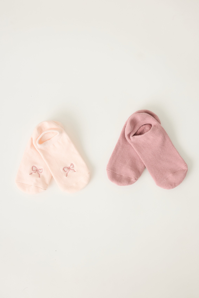 Pink Bow 2-Pack Half-Cushion Socks