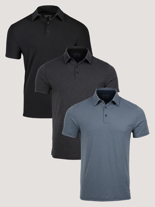 Striped Performance Polo 3-Pack