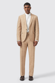 King Slim Fit Tan Linen Suit