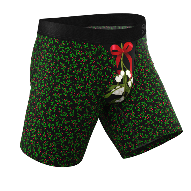Mistletoe Long Leg Ball Hammock® Pouch Boxers | The Kiss Me There