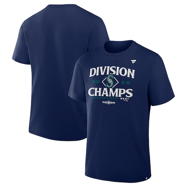Men's Seattle Mariners Fanatics Navy 2025 AL West Division Champions Locker Room T-Shirt
