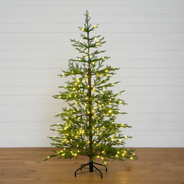 6’ Pre-Lit Artificial Natural Fresh Cut Fir Christmas Tree with Instant Connect Technology and 230 Color Changing LED Dewdrop Lights