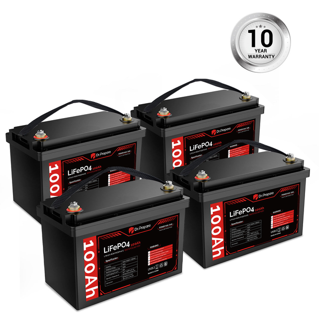 Multiple Packs 12V 100Ah LiFePO4 Lithium Battery - Connect In Series [10-Year Warranty]