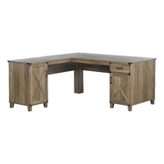 Saint Birch Oxford Farmhouse Engineered Wood L-Shaped Desk in Rustic Oak